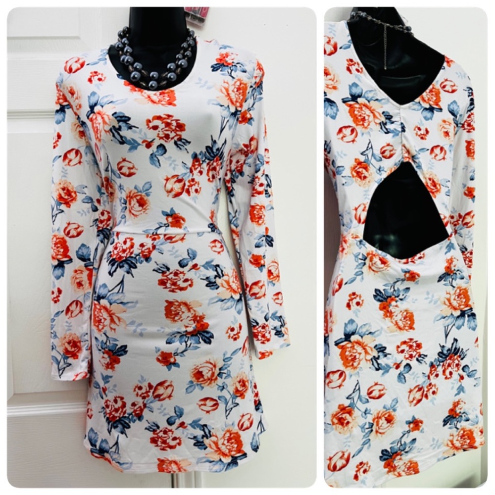 Floral Back-Cut out Dress
